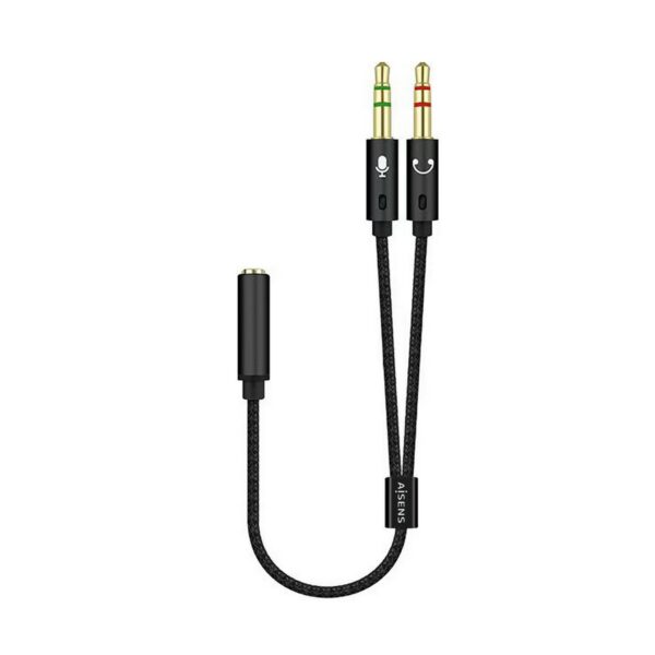 AISENS A128-0418 cavo audio 0,25 m 2 x 3.5mm 3.5mm Nero