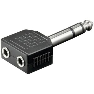 Adattatore 6.35Mm 3 Pin Stereo - 2X 3.5 Mm Femmina 3 Pin Stereo