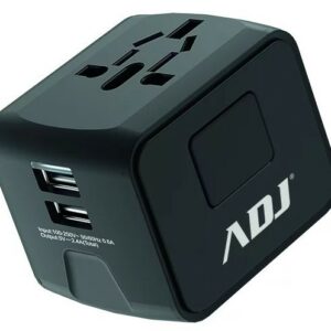 Adattatore Universale Travel Bk Us/Eu/Aus/Uk Plugs 2*Usb Ports