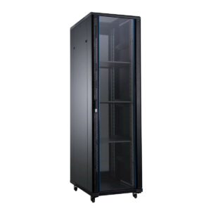 Aiten Data AI6622 Armadio rack da pavimento 19 - Da 22U a 47U - 4 ventole da 120 mm - Porta in vetro - Blocco di sicurezza - Peso massimo fino a 800 kg - Colore nero