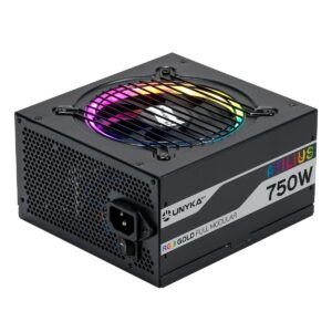 Alimentatore Unykach Atilius RGB Nero 750W 750W ATX 2.31 - Illuminazione RGB - Completamente modulare - PFC attivo - Ventola da 120mm