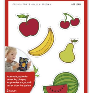 Apli Adesivi Tema Frutta xL - 22 Stickers su 2 Fogli A4 - Sviluppati con Educatori - Adesivo Removibile - Sicuri ed Ecologici - Illustrazioni Divertenti - Formato XL senza Bordo - Colorati