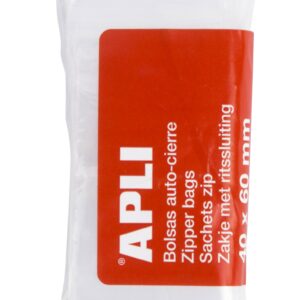 Apli Buste Zip Autosigillanti Trasparenti - Misura 40x60 - Chiusura Sicura e Maneggevolezza - Adatti per Uso Alimentare - Ideali per Conservare Alimenti e Oggetti di Uso Quotidiano