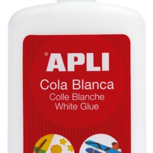 Apli Cola Blanca - 250g - Secado Rapido - Resistente al Agua - Ideal para Manualidades y Trabajos Escolares - Blanco