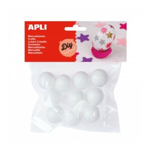 Apli Confezione da 10 Palline Porexpan Ø 25 mm - Colore Bianco