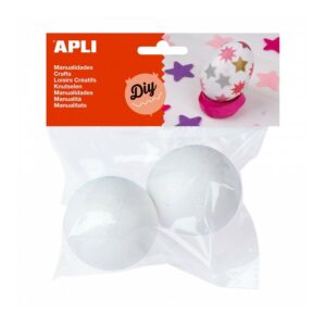 Apli Confezione da 2 Palline Porexpan Ø 70 mm - Colore Bianco