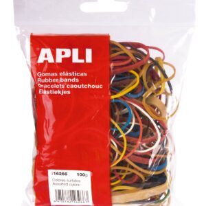 Apli Elastici Assortiti - Contenuto 100g - Grande Elasticità e Resistenza - 70% Gomma Naturale