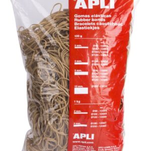 Apli Elastici Ø 80 x 2mm - Contenuto 1kg - Grande Elasticità e Ottima Resistenza - 70% Gomma Naturale