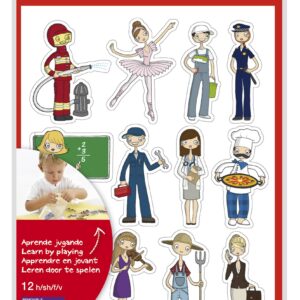 Apli Gomets Professioni a tema - 144 unità - Adesivo rimovibile - Sviluppato con gli educatori - Illustrazioni divertenti - Adesivo a base acqua - Senza solventi - Colorato