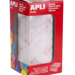 Apli Gomets triangolari bianchi - 20x20x20mm - Adesivo permanente - 2832 Gomets per rotolo - Standard EN-71 e FSC - Adesivo a base acqua - Senza solventi - ECF - 100% riciclabile