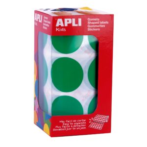 Apli Green Round XL Stickers - Ø 33mm - Adesivo Permanente - 708 Stickers per Rotolo