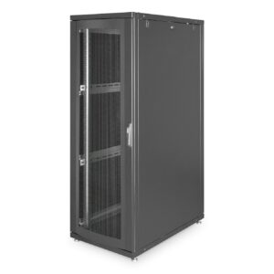 Armadio 36 Unita' Linea Server (A)1787 X (L)600 (P)1000Mm. Colore Nero Con Porta Traforata E Ruote