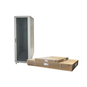 Armadio Rack 19 42U (A)2055, (L)600, (P)600 Colore Grigio Disassemblato Porta Vetro