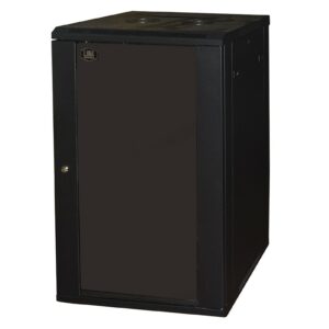 Armadio Rack 19" 20 Unita' Da Muro (A)995X (L)600 X Profondita' 450 Mm. Colore Nero Porta Vetro