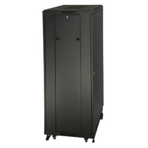 Armadio Rack 19" 42U (A)2055, (L)600, (P)600 Colore Nero Disassemblato Porta Vetro