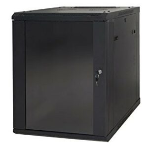 Armadio Rack 19" 9 Unita' Da Muro A) 500 X (L) 600 X (P) 450 Nero Disassemblato Porta Vetro