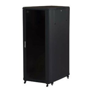 Armadio Rack 19" Per Reti 32U (A)1610, (L)600, (P)800 Colore Nero Porta Vetro