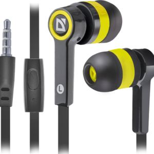 Auricolare per dispositivi mobili Defender Pulse 420 nero + giallo, in-ear