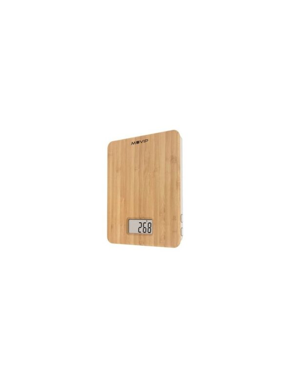 Bilancia da cucina digitale Muvip Bamboo - Piattaforma Bamboo - Schermo LCD - Sensore ad alta precisione - Spegnimento automatico - Max. 5 kg