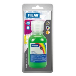 Bottiglia Tempera Milan 125 ml - Tappo Dispenser - Asciugatura Rapida - Miscelabile - Colore Verde Chiaro