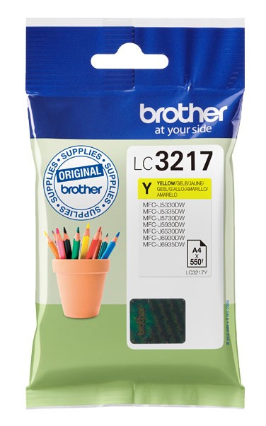 Brother Cart Ink Giallo Per Mfc-J5330Dw/5730Dw 550Pag Serie Lc-32