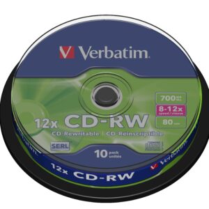 CD-RW Verbatim 700MB 10pcs Pack 12x Spindle Scratchresist retail