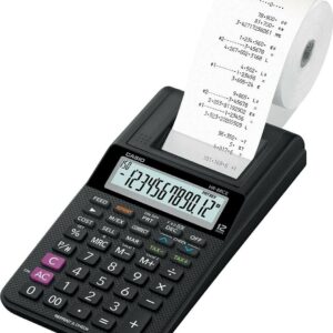 Calcolatrice stampante desktop compatta Casio HR-8RCE - Schermo a 12 cifre - Stampa 2 righe al secondo - Colore nero