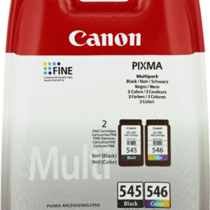 Canon Value Pack nero / differenti colori PG-545+CL-546 MCVP + Prindo Green Recycling papier 500 fogli