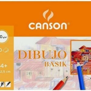 Canson Blocco da Disegno Basik Smooth A4 - Album a Spirale Microperforata - 23x32,5 cm - 120 Fogli - 130g - Colore Bianco