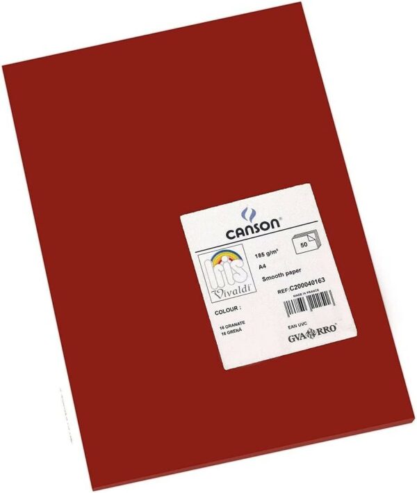 Canson Guarro Confezione da 50 Cartoncini Iris A4 185 g - 21x29,7 cm - Colore Marrone