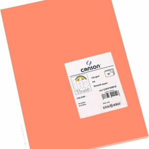 Canson Guarro Confezione da 50 Cartoncini Iris A4 185g - 21x29,7cm - Colore Corallo