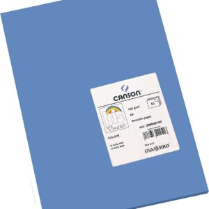 Canson Guarro Confezione da 50 Cartoncini Iris A4 da 185 g - 21x29,7 cm - Colore Blu Mare