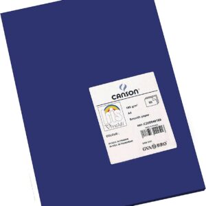 Canson Guarro Confezione da 50 Cartoncini Iris A4 da 185 g - 21x29,7 cm - Colore Blu Oltremare