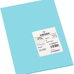 Canson Guarro Confezione da 50 Cartoncini Iris A4 da 185 g - 21x29,7 cm - Colore Blu Turchese