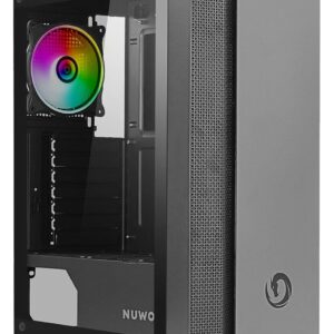 Case Mid-Tower No Psu Gigan 2Usb3 0,5Mm Spcc Black 1*Fan Argb