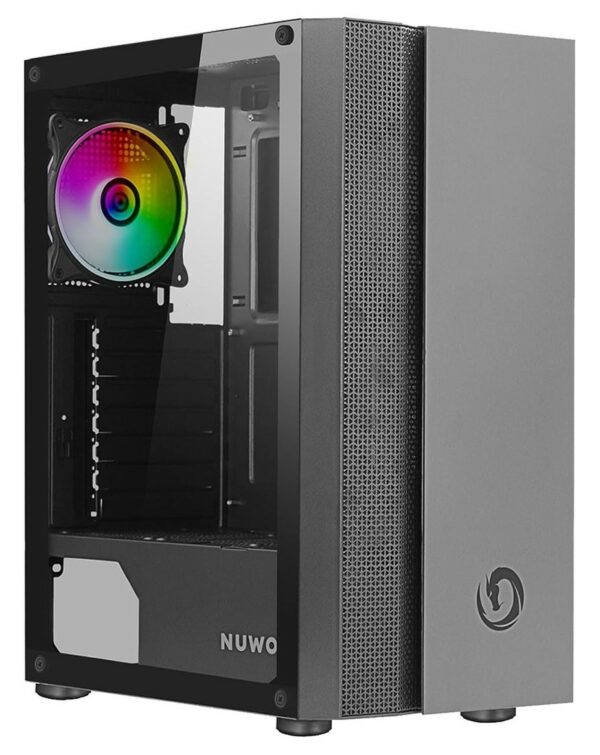 Case Mid-Tower No Psu Gigan 2Usb3 0,5Mm Spcc Black 1*Fan Argb