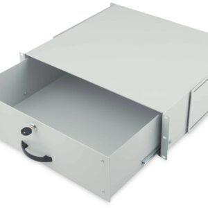 Cassetto Per Armadi Rack 19" Con Serratura, 3 Unita', Colore Grigio Ral7035-Dimensioni (L/P/A) Mm. 485X480X134 (Dn-19 Key-3U)