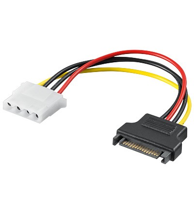 Cavo Alimentazione Interno Sata Maschio - Molex 4 Poli Femmina Cm 15