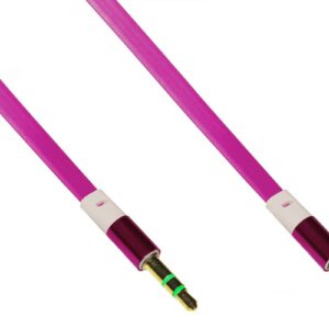 *Cavo Audio Jack 3,5 Mm Maschio/Maschio Piatto Mt 1 Colore Rosa 3 Poli