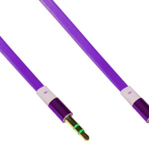 *Cavo Audio Jack 3,5 Mm Maschio/Maschio Piatto Mt 1 Colore Viola 3 Poli