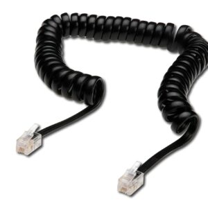 Cavo Di Connessione Per Cornetta Telefonica A Spirale Mt 4 (Cm 60) Colore Nero