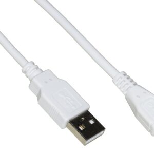 Cavo Micro Usb 2.0 Bianco Mt 1 In Rame Per Ricarica Veloce E Scambio Dati