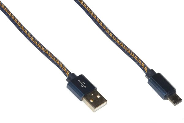 Cavo Micro Usb Mt 1 Guaina Denim Blu