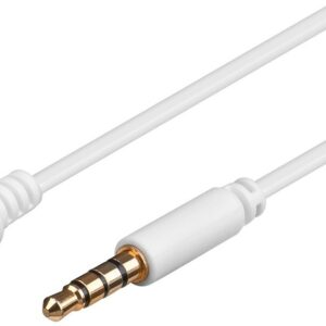 Cavo Prolunga Audio 3,5 Mm 4 Poli Maschio/Femmina Prolunga Per Cuffie/Microfono Su Smartphone Mt 1 Bianco