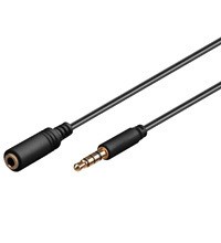 Cavo Prolunga Audio 3,5 Mm 4 Poli Maschio/Femmina Prolunga Per Cuffie/Microfono Su Smartphone Mt 1 Nero