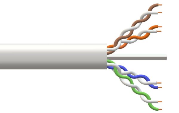 Cavo Solido Utp Per Reti Categoria 6 Pvc Awg23 Materiale Cca Matassa Mt 100 Classe Cpr Eca Guaina Bianca