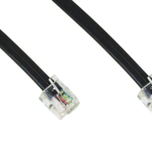 Cavo Telefonico Piatto Rj12 6P6C Colore Nero Mt 2