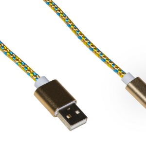 *Cavo Usb-C Mt 1 Guaina Intrecciata Colore Oro/Azzurro