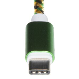 *Cavo Usb-C Mt 1 Guaina Intrecciata Colore Verde/Oro