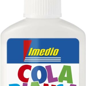 Colla Scuola Imedio Bianca 40gr - Senza Solventi - Flacone Morbido Ideale per Bambini - Con Spatola Incorporata